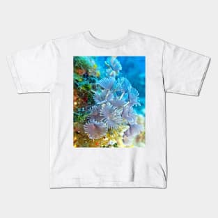 Social Feather Duster Anemone on Coral Reef Kids T-Shirt